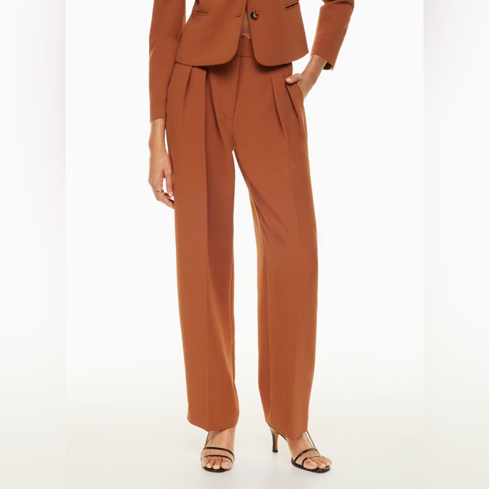 ARITZIA WILFRED Anyway Pant, Size 2, Anise Brown